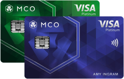 MCO Crypto debit card green and indigo