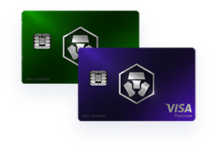 MCO Crypto debit card green and indigo